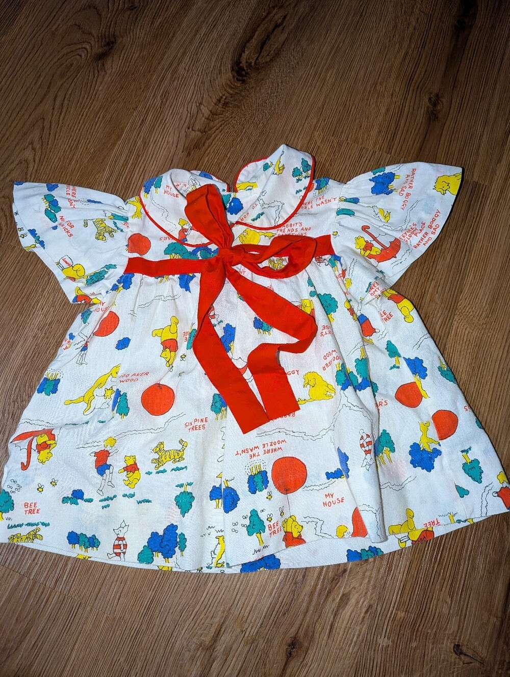 Vintage 70s Sears Pooh Bear Dress Top 1T 12 Months